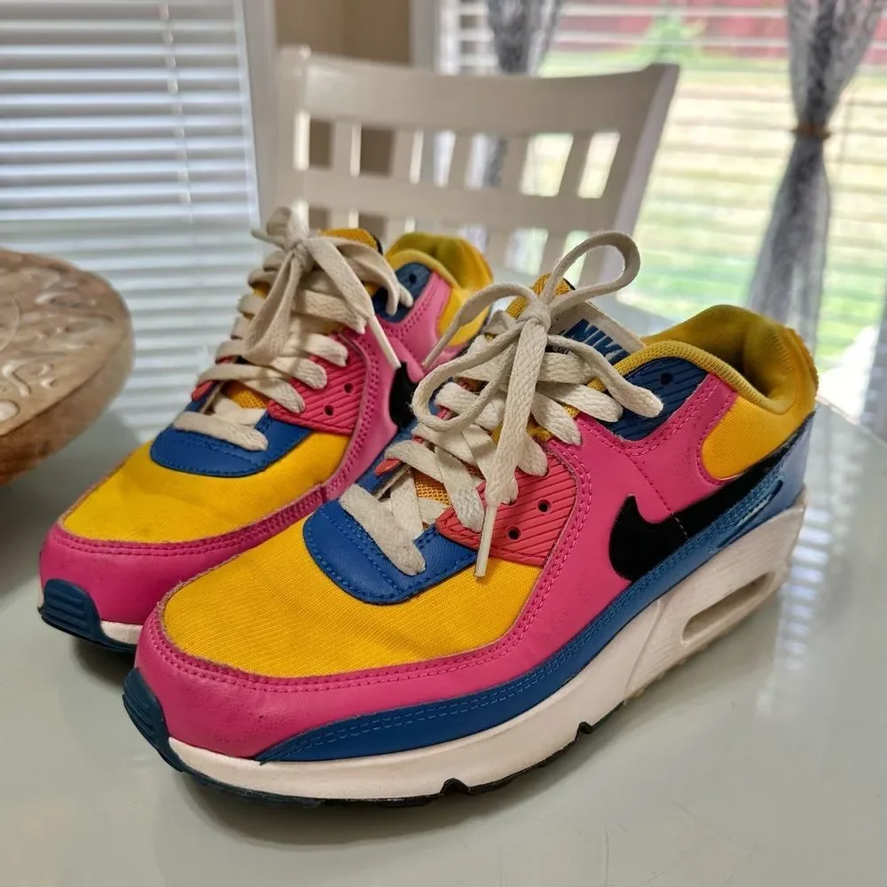 5Y Nike Air Max 90 Colorful Sneakers - Picture 9 of 16